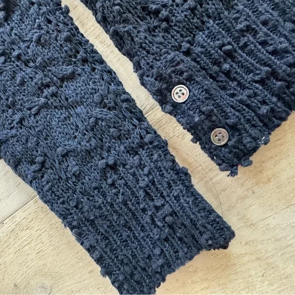 THOM BROWNE Women's 4-Bar Loopback Crewneck Sweater Navy Blue 36 Small - Picture 8 of 11